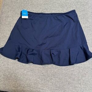 Lands End Women's Ruffle Hem Mini Swim Skirt, Size 12